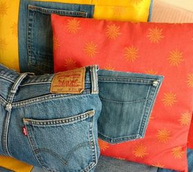 30 ways to use old jeans for brilliant craft ideas, Create A Pocket Pillow With Denim
