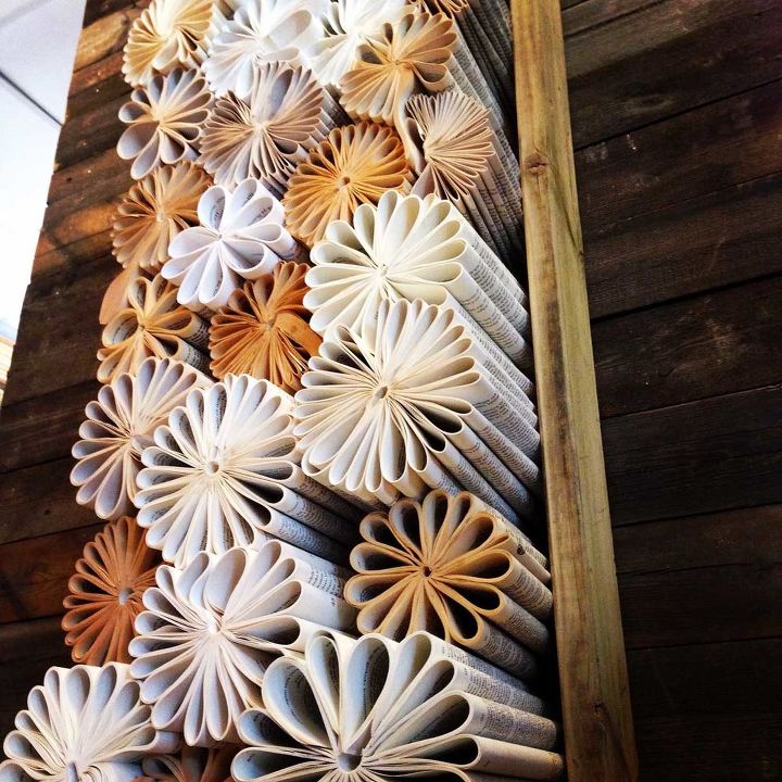 s 30 jaw dropping decorating techniques you ve never seen before, Roll book pages into intricate wall art