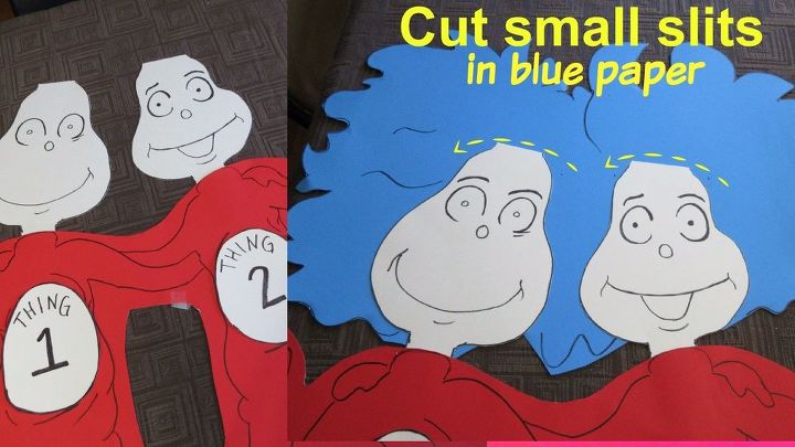 dr seuss thing one thing two birthday party tutorial, Pelo azul