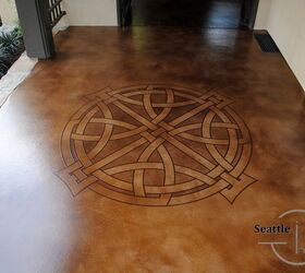 check out these 30 incredible floor transformations ideas, Stain it with an intricate stencil