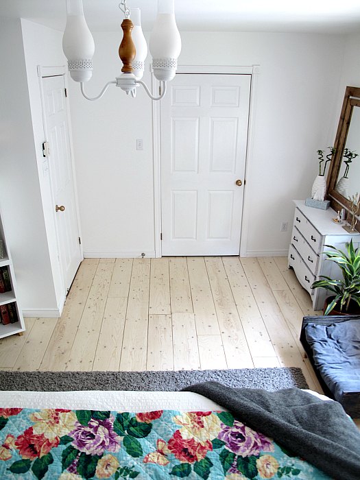 check out these 30 incredible floor transformations ideas, Add a plywood plank flooring