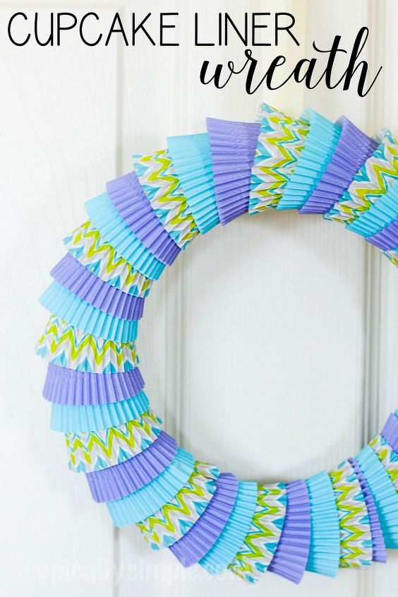 s 30 fabulous wreath ideas that will make your neighbors smile, Wrap cupcake liners around a wreath ring