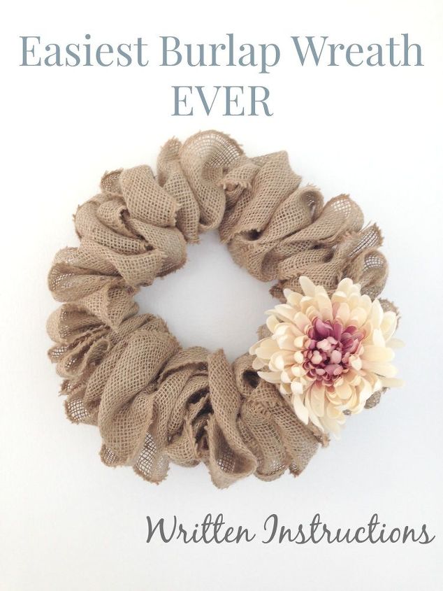 s 30 fabulous wreath ideas that will make your neighbors smile, Bunch together folds of burlap