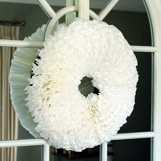 s 30 fabulous wreath ideas that will make your neighbors smile, Display your caffeine addiction with filters