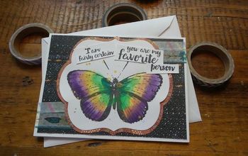 Cómo estampar y acuarelarizar una tarjeta de felicitación de mariposa