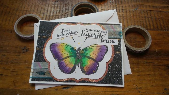 how to stamp and watercolor a butterfly greeting card