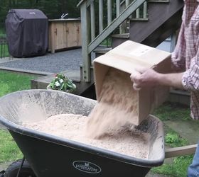 how to make grass grow fast fix bald spots, Step 1 Add saw dust or a bag of peat moss