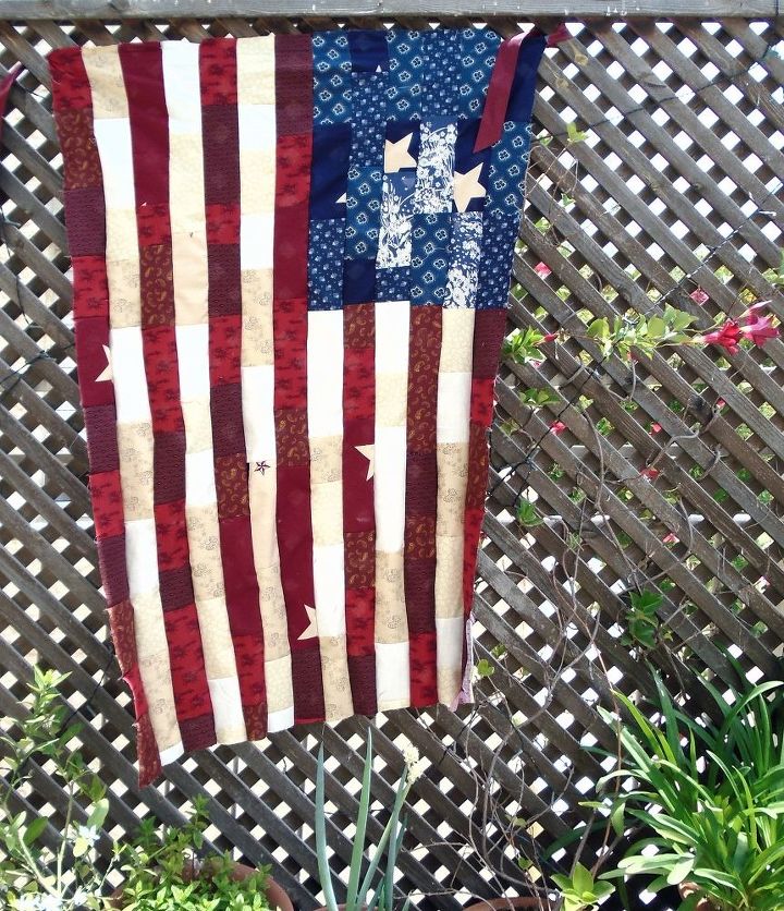 s 10 patriotic projects perfect for your fourth of july party, Patch Different Decorative Fabrics For Quilts
