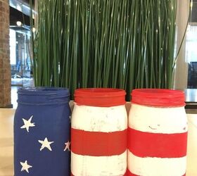 s 10 patriotic projects perfect for your fourth of july party, Paint Stripes On Mason Jars