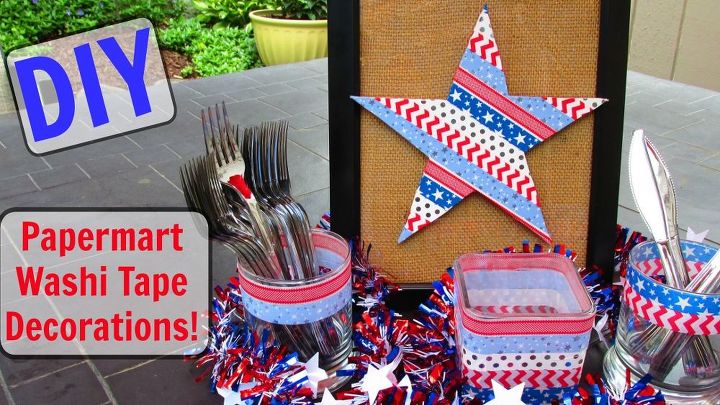 s 10 patriotic projects perfect for your fourth of july party, Coat Plywood In Patriotic Washi Tape