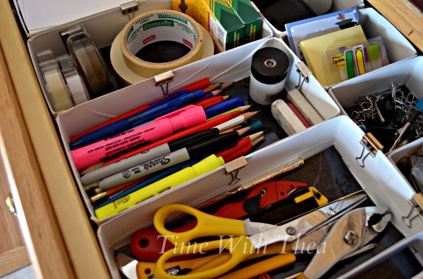 s 15 creative ways to wrangle in your home clutter, Clip Snipped Tissue Boxes In A Drawers