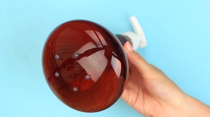 diy soap dispenser from a big colored bulb