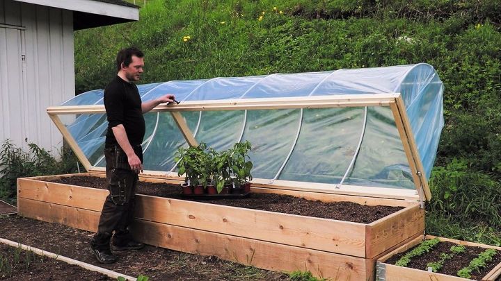 Easy Diy Hinged Hoophouse For Raised Bed Hometalk