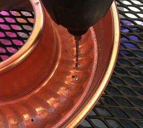 an old copper jello mold gets a new use in the backyard