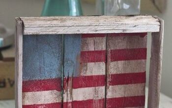 Bandera americana pintada rústica