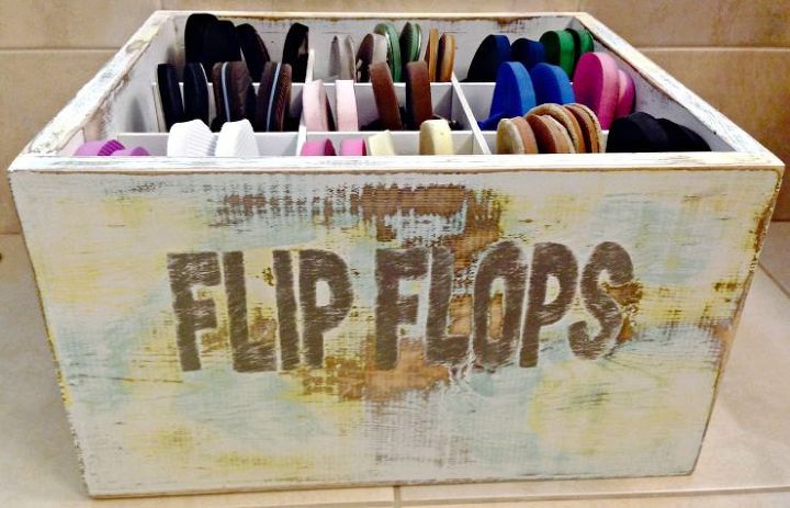 30 amazing ways to organize your shoes, Make a flip flip storage container