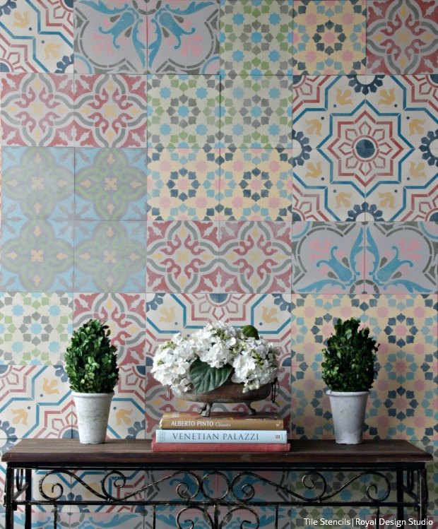 31 creative ways to fill empty wall space, Add design and style with Spanish tiles