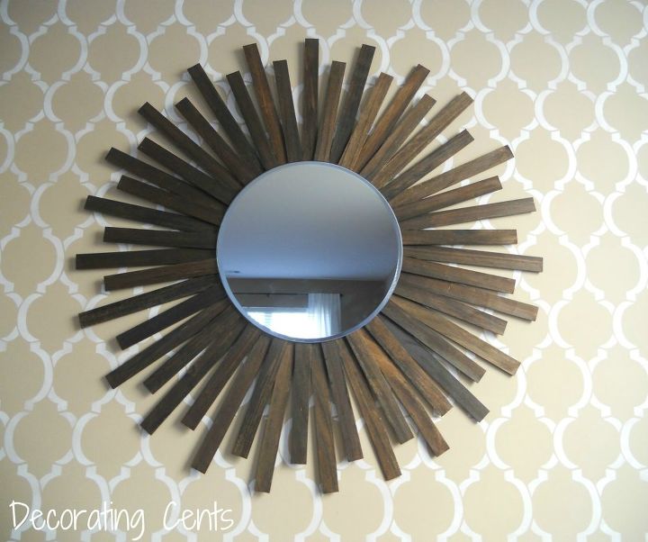 31 maneiras criativas de preencher o espao vazio na parede, Espelho Sunburst DIY