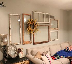 31 creative ways to fill empty wall space, Hang a collage of windows