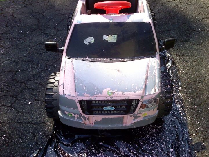 q how to remove paint from child s power wheel car