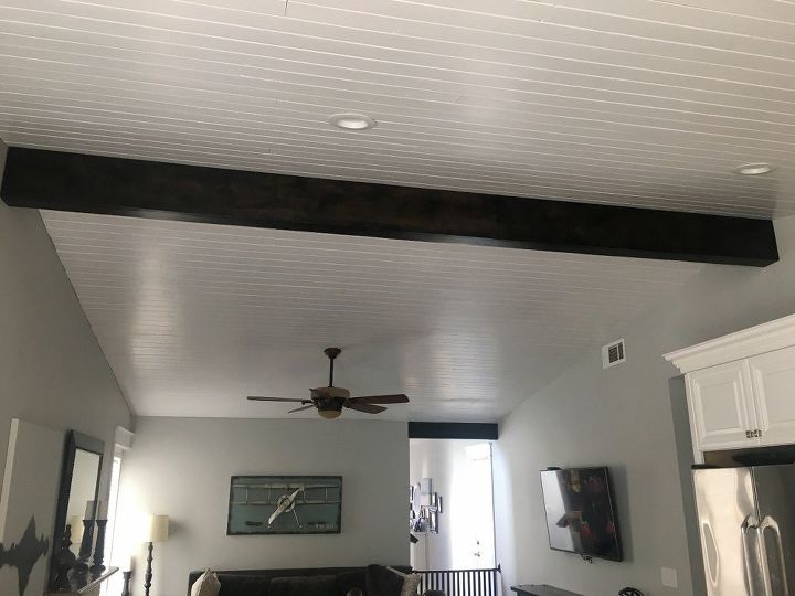 diy faux wood beam without a visible edge