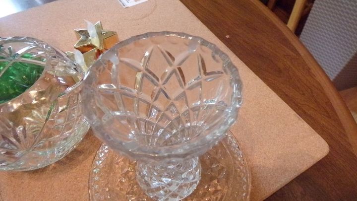 thrift store glass pieces project