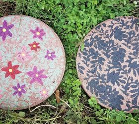 painted pavestone for garden decor