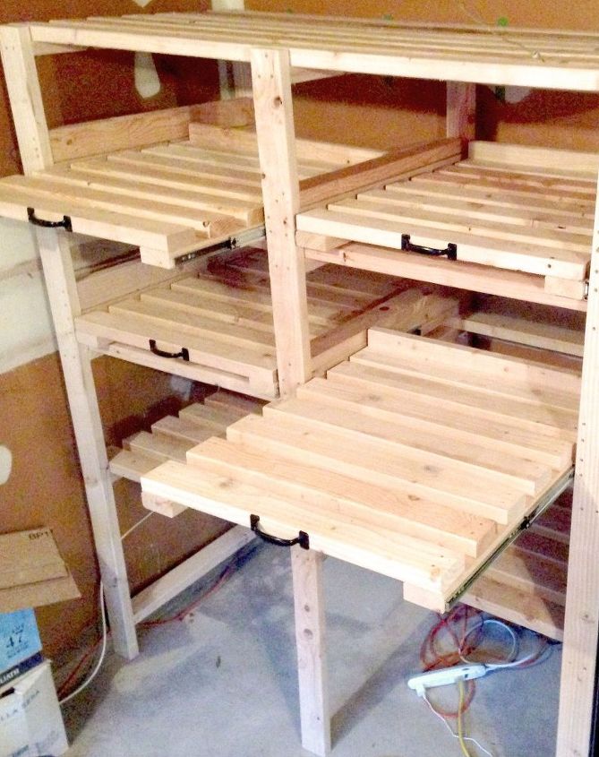 diy sliding storage shelves