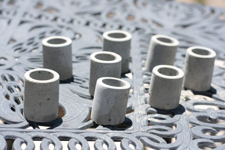 concrete candle holders or put a succulent in it
