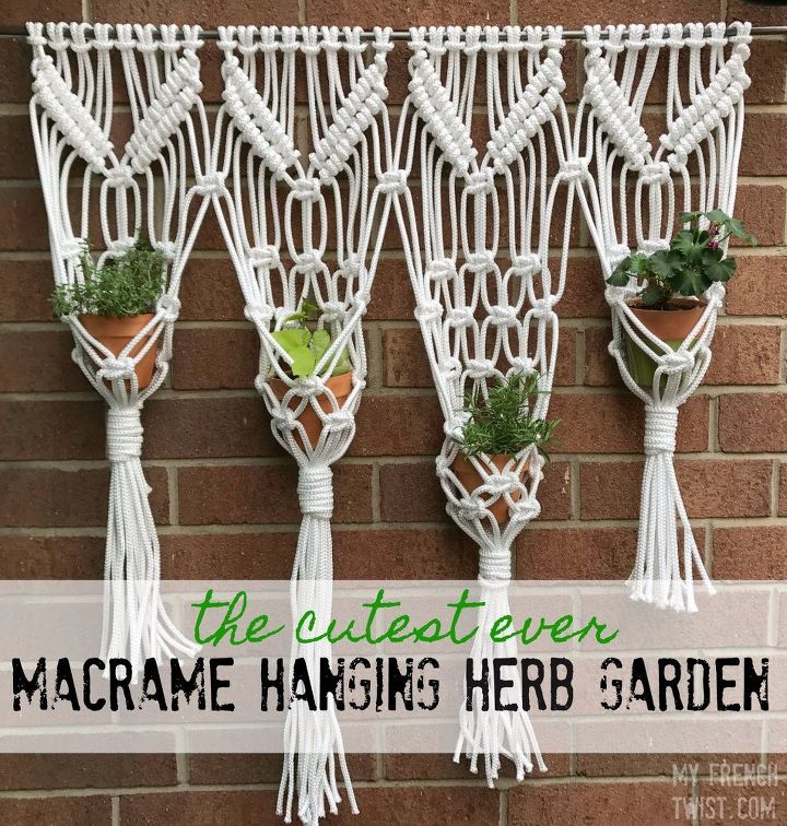 macrame hanging herb garden