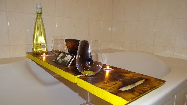 what about an handmade bath caddy tray for your partner
