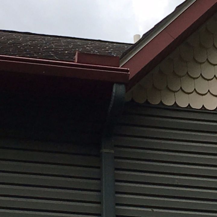 roof rainwater over shoots gutters