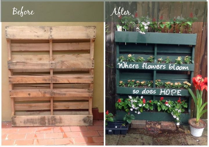 31 creative garden features perfect for summer, Add a feel good vertical pallet planter