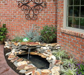 31 creative garden features perfect for summer, Put a tiny waterfall pond beside your door