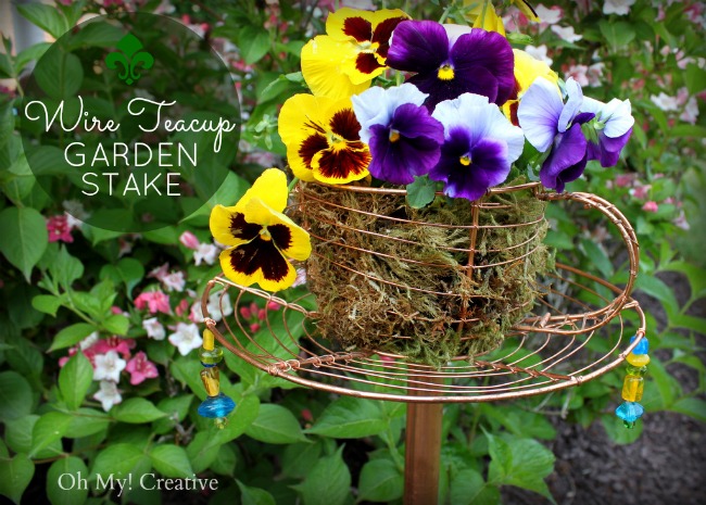 31 creative garden features perfect for summer, Thrift a wire teacup to fill with flowers