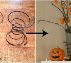 30 brilliant things you can make from cheap thrift store finds, Bed spring to fall vignette