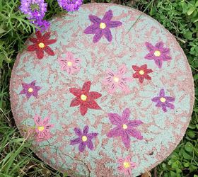 painted pavestone for garden decor