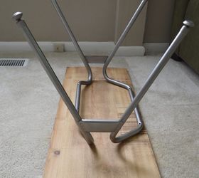 metal legs from a plastic chair become table legs