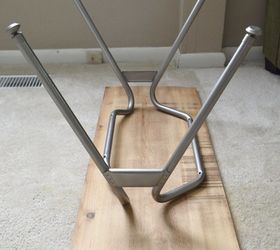 metal legs from a plastic chair become table legs