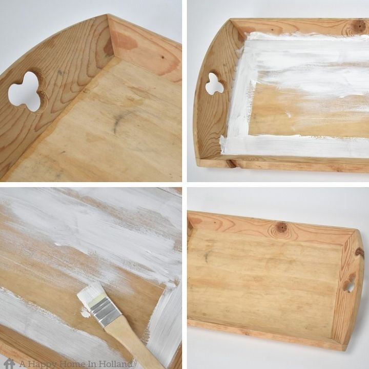 mod podge diy wooden tray makeover