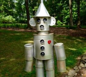 s save your old cans for these 30 home decor ideas, Create this gorgeous tin man