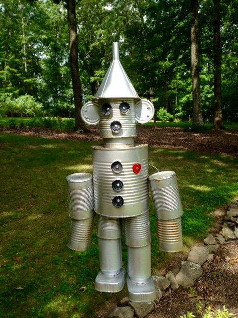 s save your old cans for these 30 home decor ideas, Create this gorgeous tin man