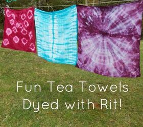s 10 lovely ways decorate those plain tea towels you have, Tie Dye With Rit For Summertime Fun