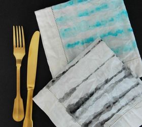 s 10 lovely ways decorate those plain tea towels you have, Let Your Paint Streak For An Artsy Feel
