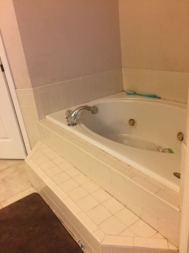 how can i update an old 90s whirlpool bathtub with the tiled step