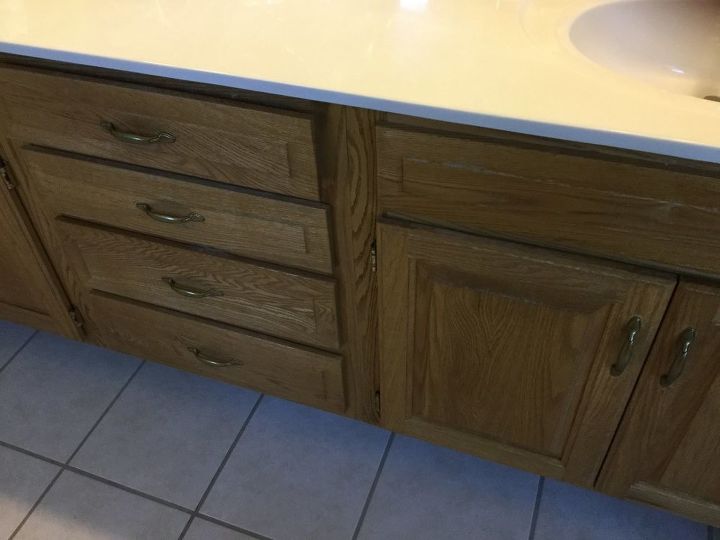 q how can i refinish my bathroom vanity without stripping