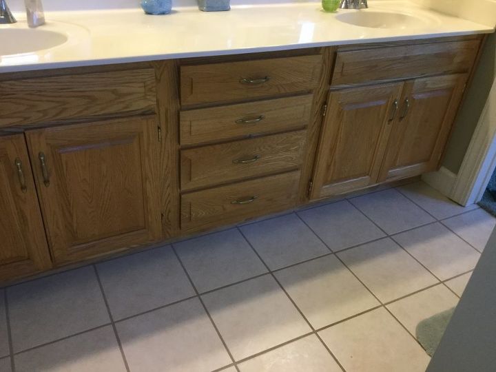 q how can i refinish my bathroom vanity without stripping
