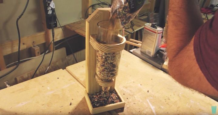 wine bottle bird feeder