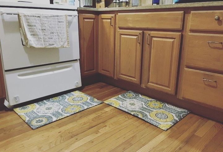 s 10 quick and easy rug ideas to brighten up your space, Adhere Colorful Shower Curtains Onto A Rug