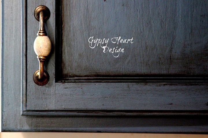 blue kitchen cabinet project